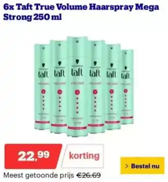 Bol.com 6x Taft True Volume Haarspray Mega Strong aanbieding