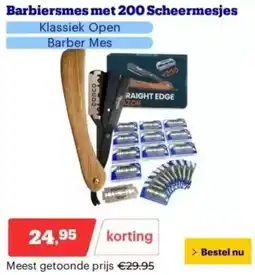 Bol.com Barbiersmes met 200 Scheermesjes aanbieding