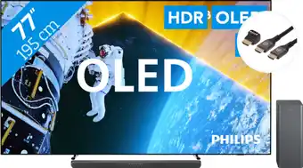 Coolblue Philips 77OLED809 - Ambilight (2024) + Philips TAB6309 + BlueBuilt HDMI Kabel aanbieding