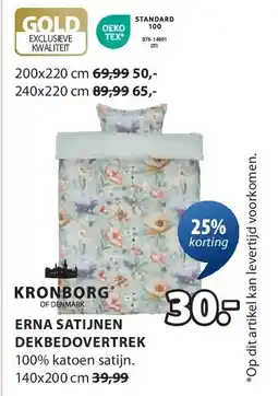 Jysk ERNA SATIJNEN DEKBEDOVERTREK aanbieding