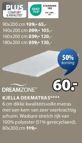 Jysk KJELLA DEKMATRAS aanbieding