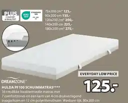 Jysk HULDA PF100 SCHUIMMATRAS aanbieding