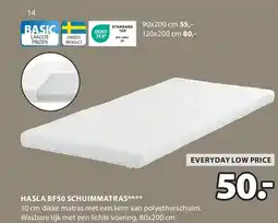 Jysk HASLA BF50 SCHUIMMATRAS aanbieding