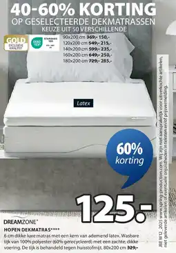 Jysk HOPEN DEKMATRAS aanbieding