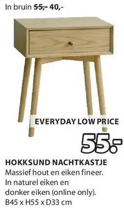 Jysk HOKKSUND NACHTKASTJE aanbieding