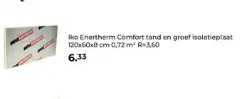 GAMMA Iko Enertherm Comfort tand en groef isolatieplaat 120x60x8 cm 0,72 m² R=3,60 aanbieding