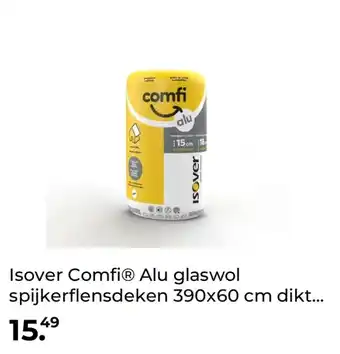 GAMMA Isover ComfiⓇ Alu glaswol spijkerflensdeken 390x60 cm dikt aanbieding