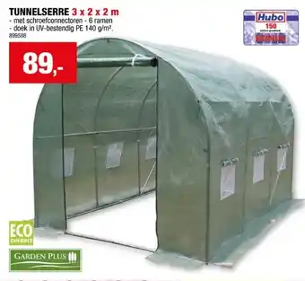 Hubo TUNNELSERRE 3x2x2m doek in UV-bestendig PE 140m² aanbieding