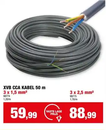 Hubo XVB CCA KABEL 50 m 3 x 1,5 mm² aanbieding