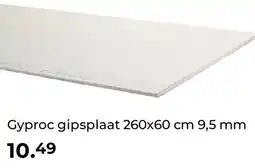 GAMMA Gyproc gipsplaat 260x60 cm 9,5 mm aanbieding