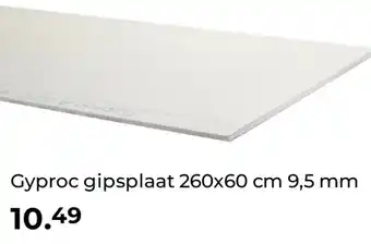 GAMMA Gyproc gipsplaat 260x60 cm 9,5 mm aanbieding