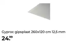 GAMMA Gyproc gipsplaat 260x120 cm 12,5 mm aanbieding