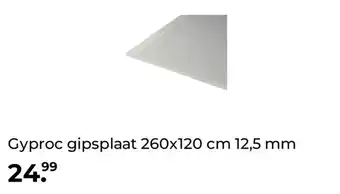 GAMMA Gyproc gipsplaat 260x120 cm 12,5 mm aanbieding