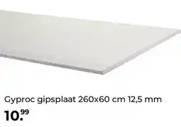 GAMMA Gyproc gipsplaat 260x60 cm 12,5 mm aanbieding