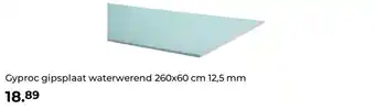 GAMMA Gyproc gipsplaat waterwerend 260x60 cm 12,5 mm aanbieding