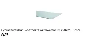 GAMMA Gyproc gipsplaat Handyboard waterwerend 120x60 cm 9,5 mm aanbieding