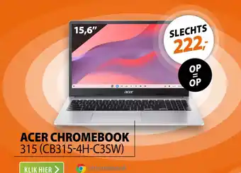 Expert Acer chromebook 315 CB315-4H-C3SW aanbieding