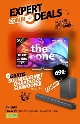 Expert Philips led 4K TV  the one 50PUS8949 ambilight 2024 aanbieding