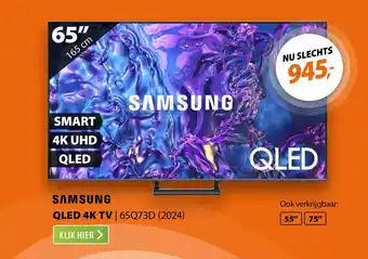 Expert Samsung QLED 4K TV 65Q73D 2024 aanbieding