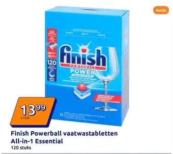 Action Finish powerball vaatwastabletten all in 1 essential aanbieding