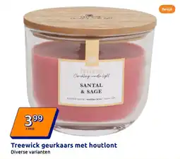 Action Treewick geurkaars met houtlont aanbieding