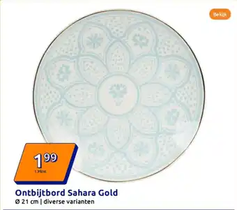 Action Ontbijtbord sahara gold aanbieding