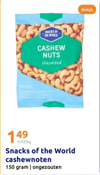 Action Snacks of the world cashewnoten aanbieding