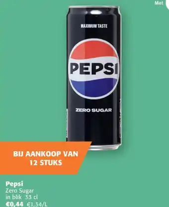 Comarkt Pepsi Zero Sugar in blik aanbieding