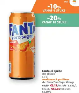 Comarkt Fanta of Sprite alle blikken aanbieding