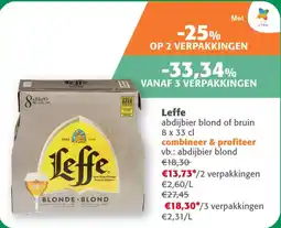 Comarkt Leffe abdijbier blond of bruin aanbieding