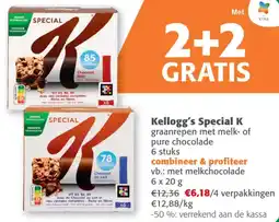 Comarkt Kellogg's Special K graanrepen met melk- of pure chocolade aanbieding