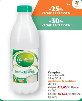 Comarkt Campina halfvolle melk aanbieding