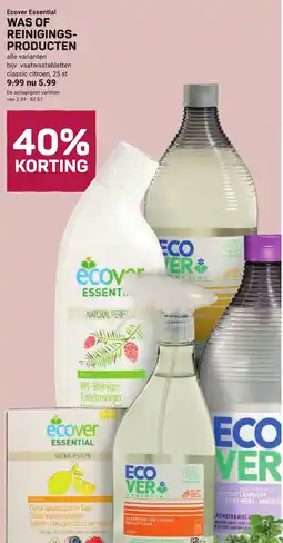 Ekoplaza Ecover essential was of reinigings producten aanbieding