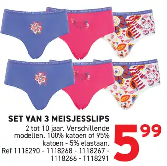 Trafic Set van 3 meisjesslips aanbieding