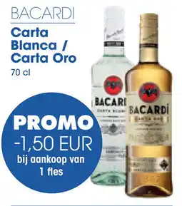 Prik en Tik Bacardi Carta Blanca / Carta Oro aanbieding