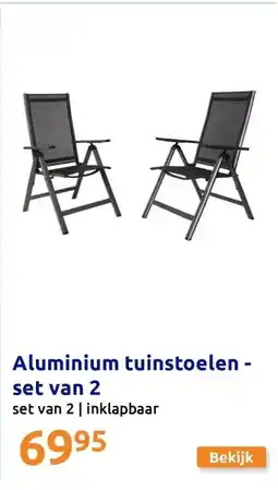 Action Aluminium tuinstoelen - set van 2 aanbieding