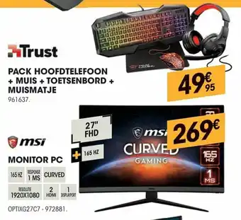 Trust Pack Hoofdtelefoon + Muis + Toetsenbord + Muismatje