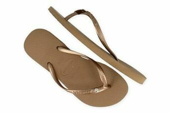 Havaianas Badslipper Dames Swarovski Chrystal Premium - Rosegold