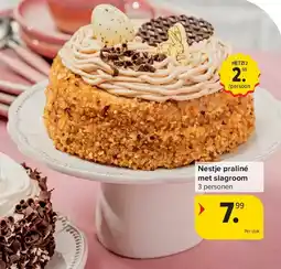 Carrefour Nestje praliné met slagroom aanbieding