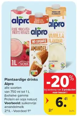 Carrefour Plantaardige drinks Alpro aanbieding