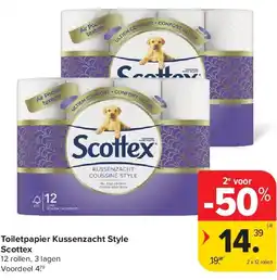 Carrefour Toiletpapier Kussenzacht Style Scottex aanbieding