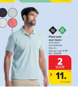 Carrefour Piqué polo voor heren aanbieding