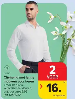 Carrefour Cityhemd met lange mouwen voor heren aanbieding