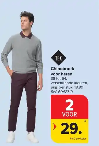 Carrefour Chinobroek voor heren aanbieding