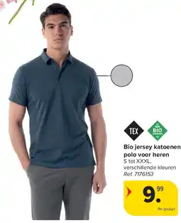 Carrefour Bio jersey katoenen polo voor heren aanbieding