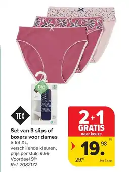 Carrefour Set van 3 slips of boxers voor dames aanbieding