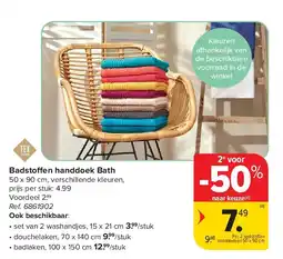 Carrefour Badstoffen handdoek Bath aanbieding