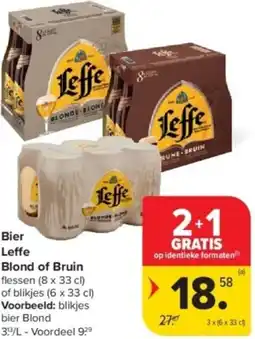 Carrefour Leffe bier blond of bruin aanbieding