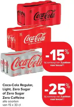 Carrefour Coca-Cola Regular, Light, Zero Sugar of Zero Sugar Zero Ca eine aanbieding