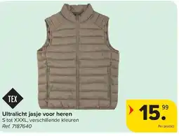 Carrefour Tex ultralicht jasje voor heren aanbieding